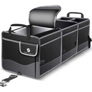 Trunk Organizer with Cooler, Collapsible Trunk Storage w/ Non Slip Bottom Strips